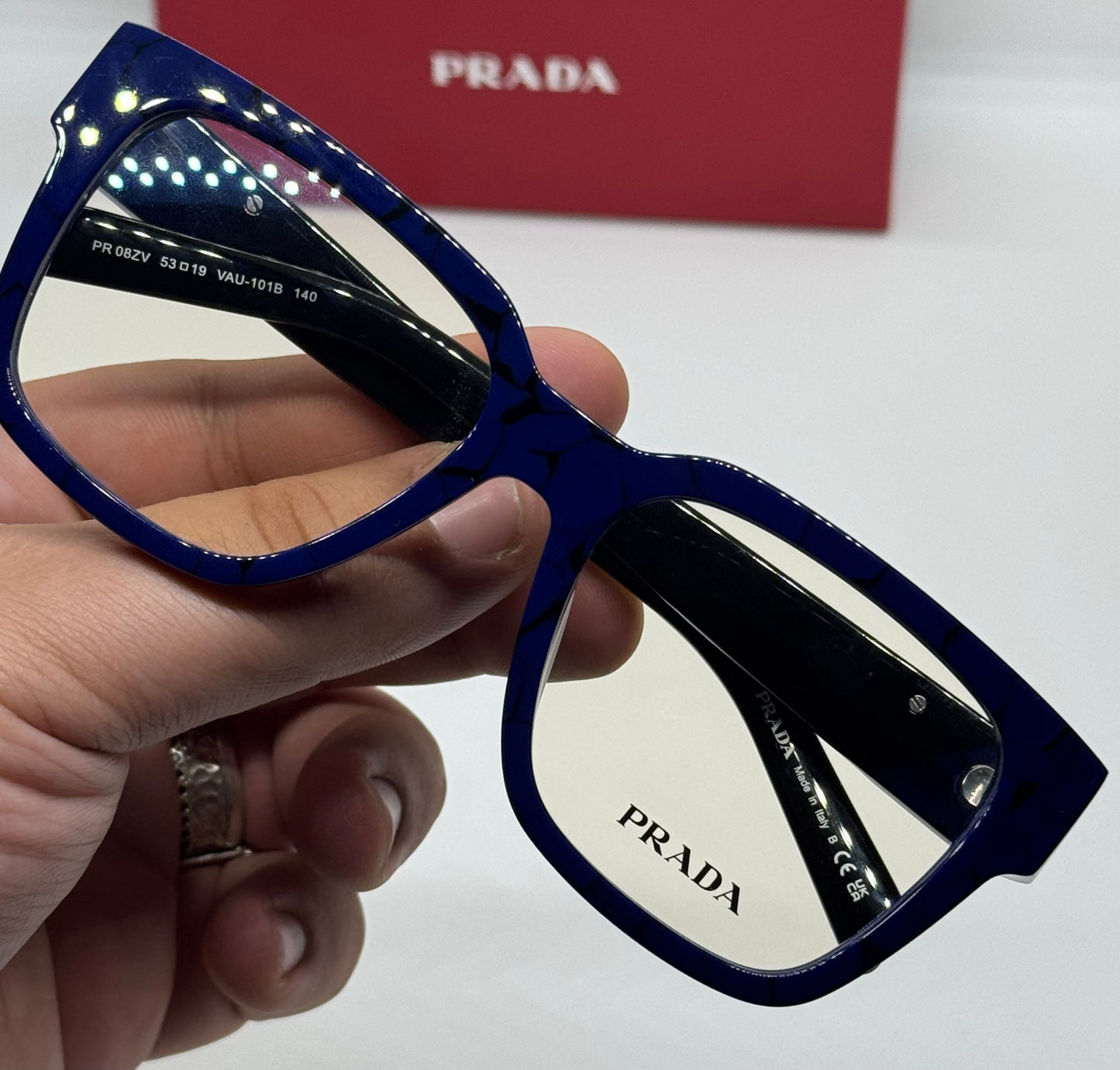 Prada PR 08Z Marble Navy Blue Frame