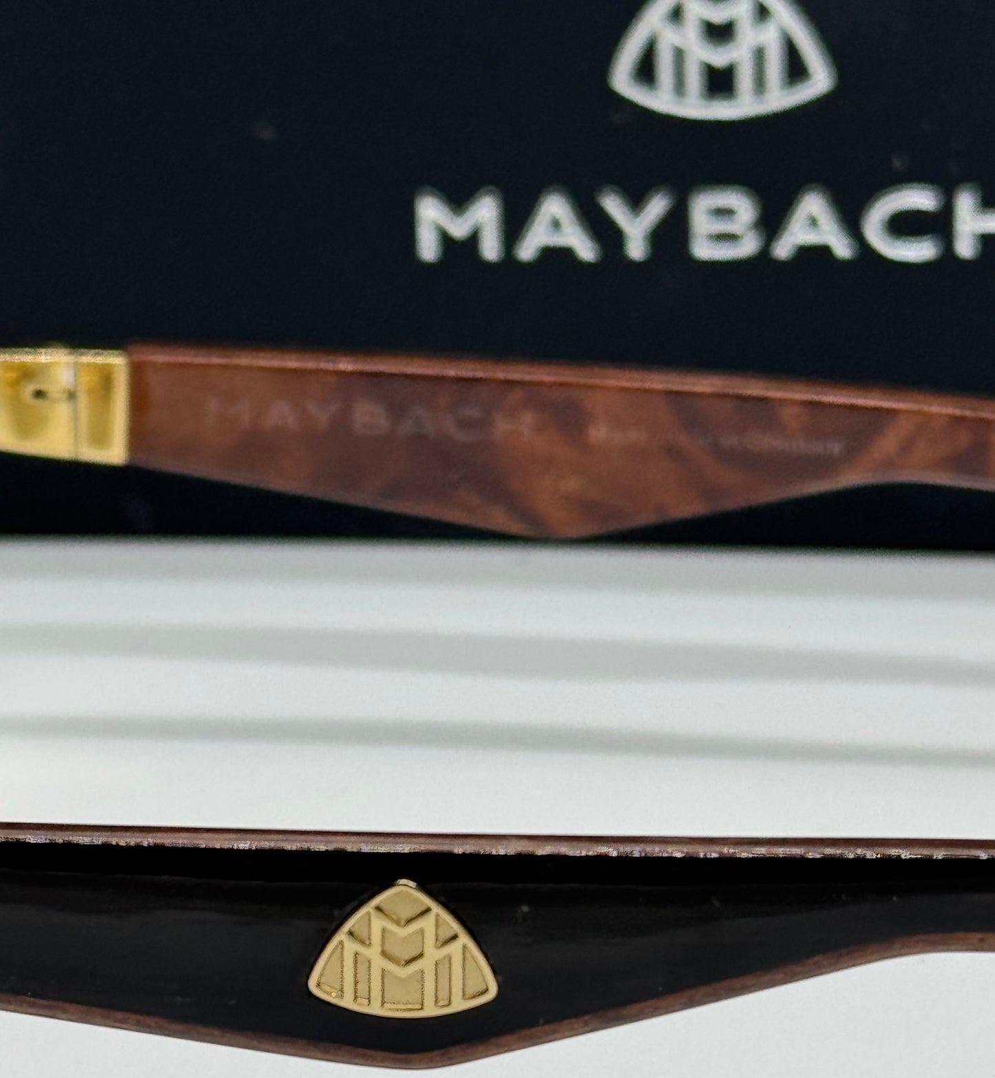 Maybach The Visionist Gold x Brown Rimless Frame