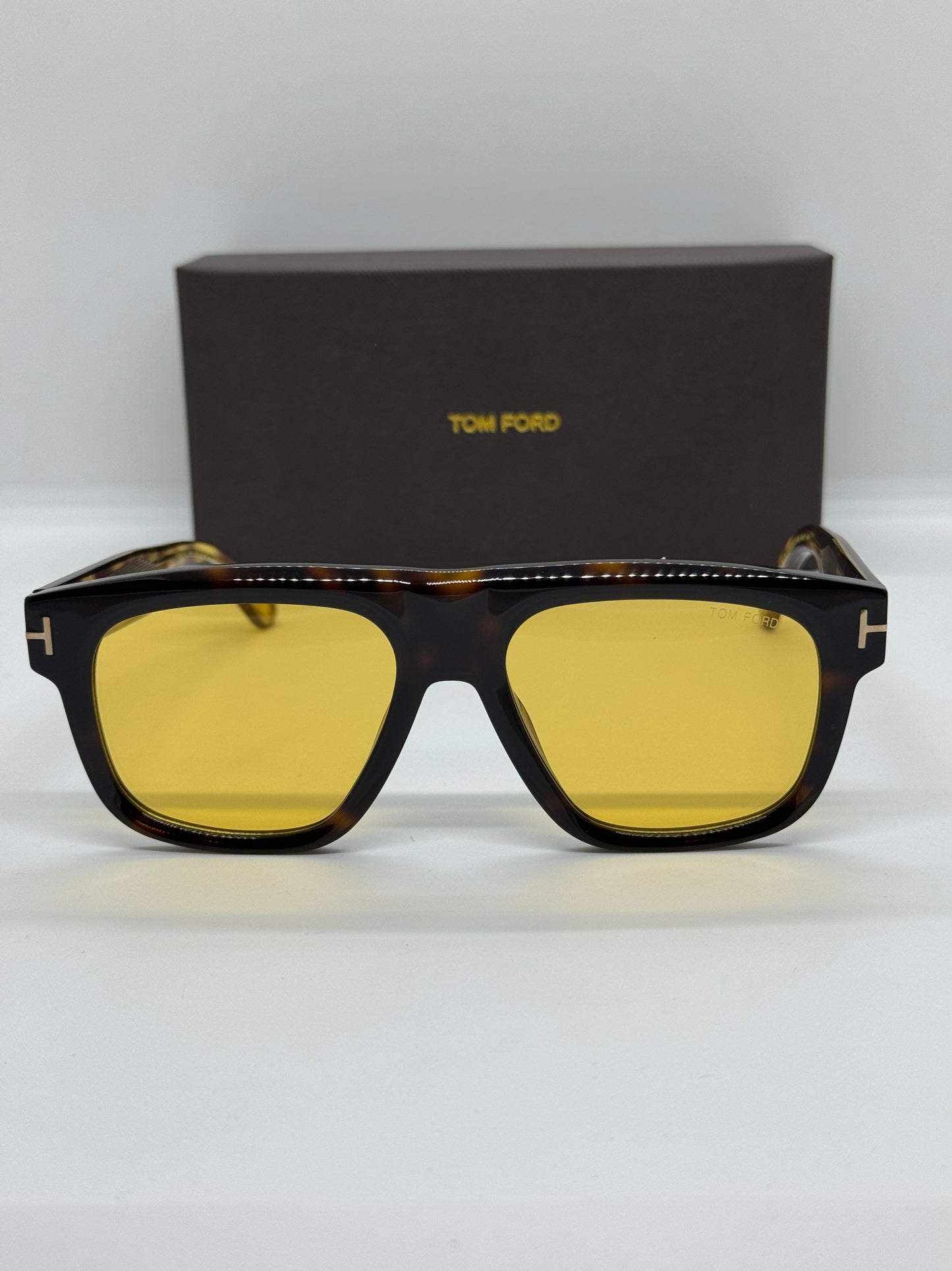 Tom Ford Icon Square TF1201 Yellow Havana Zeiss Lenses
