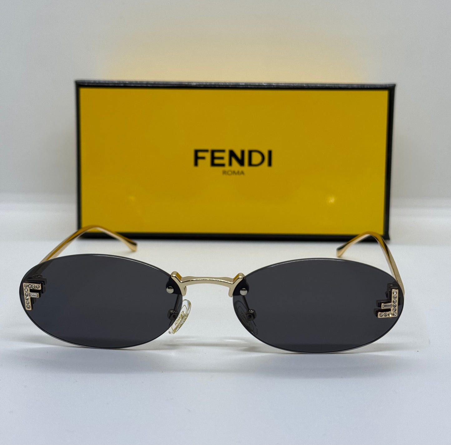 Fendi First Crystal Rimless Black