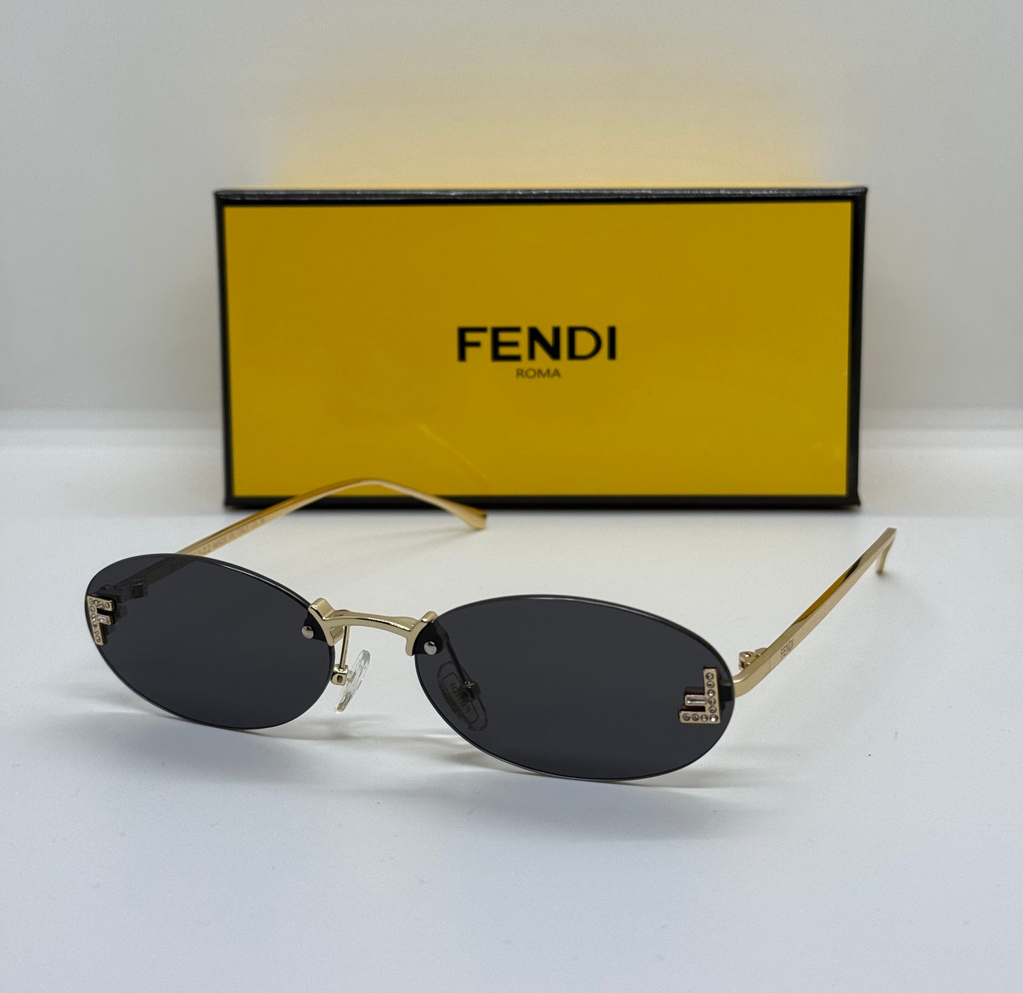 Fendi First Crystal Rimless Black
