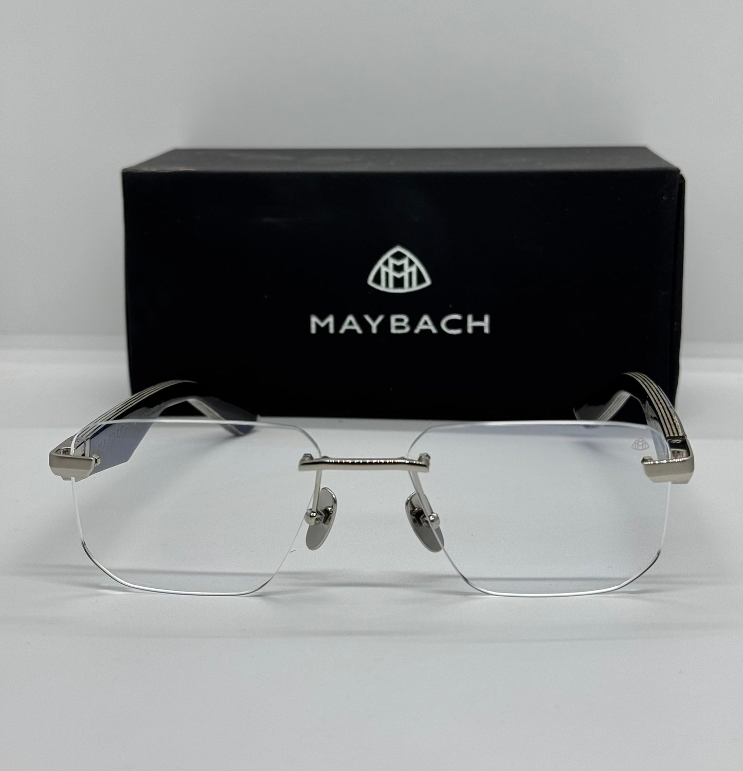 Maybach The Visionist Silver x Black Rimless  Frame