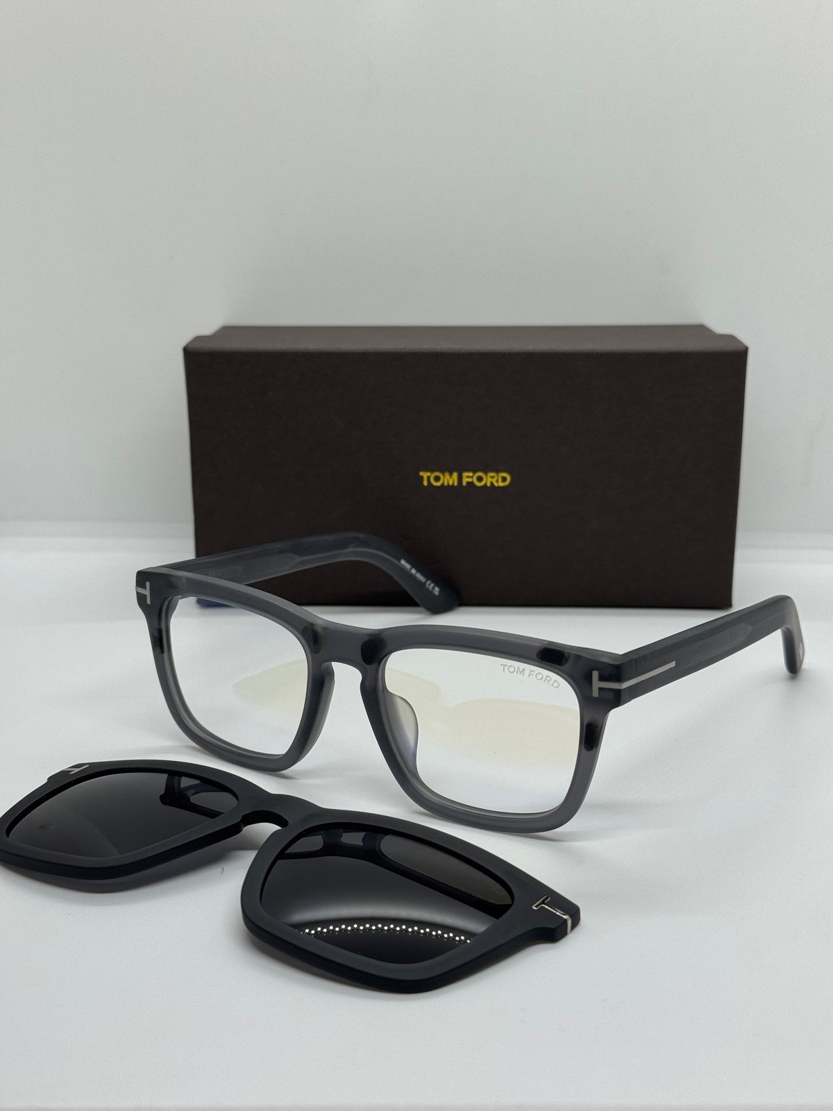 Tom Ford TF6070-B Icon Clip On Gray Matte