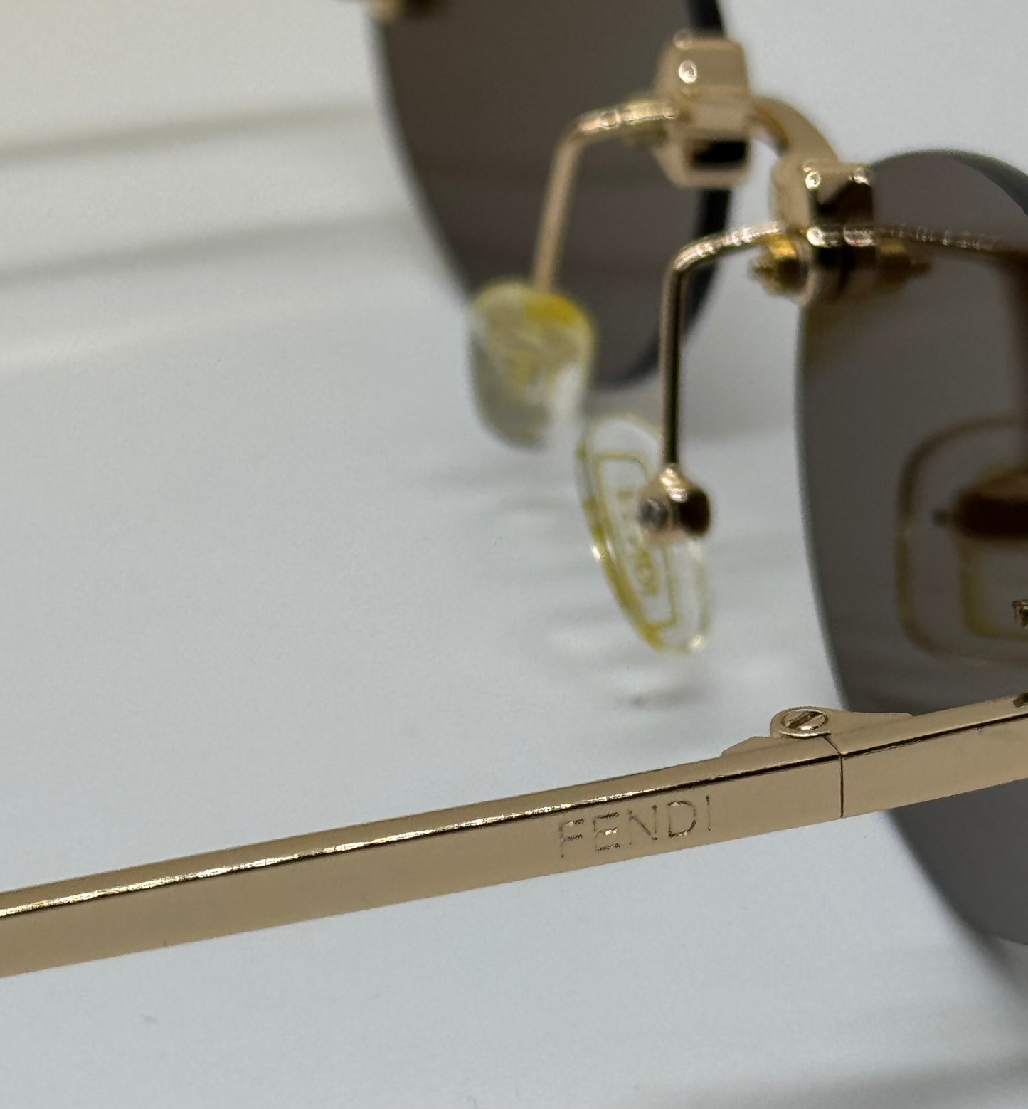 Fendi First Crystal Rimless Brown