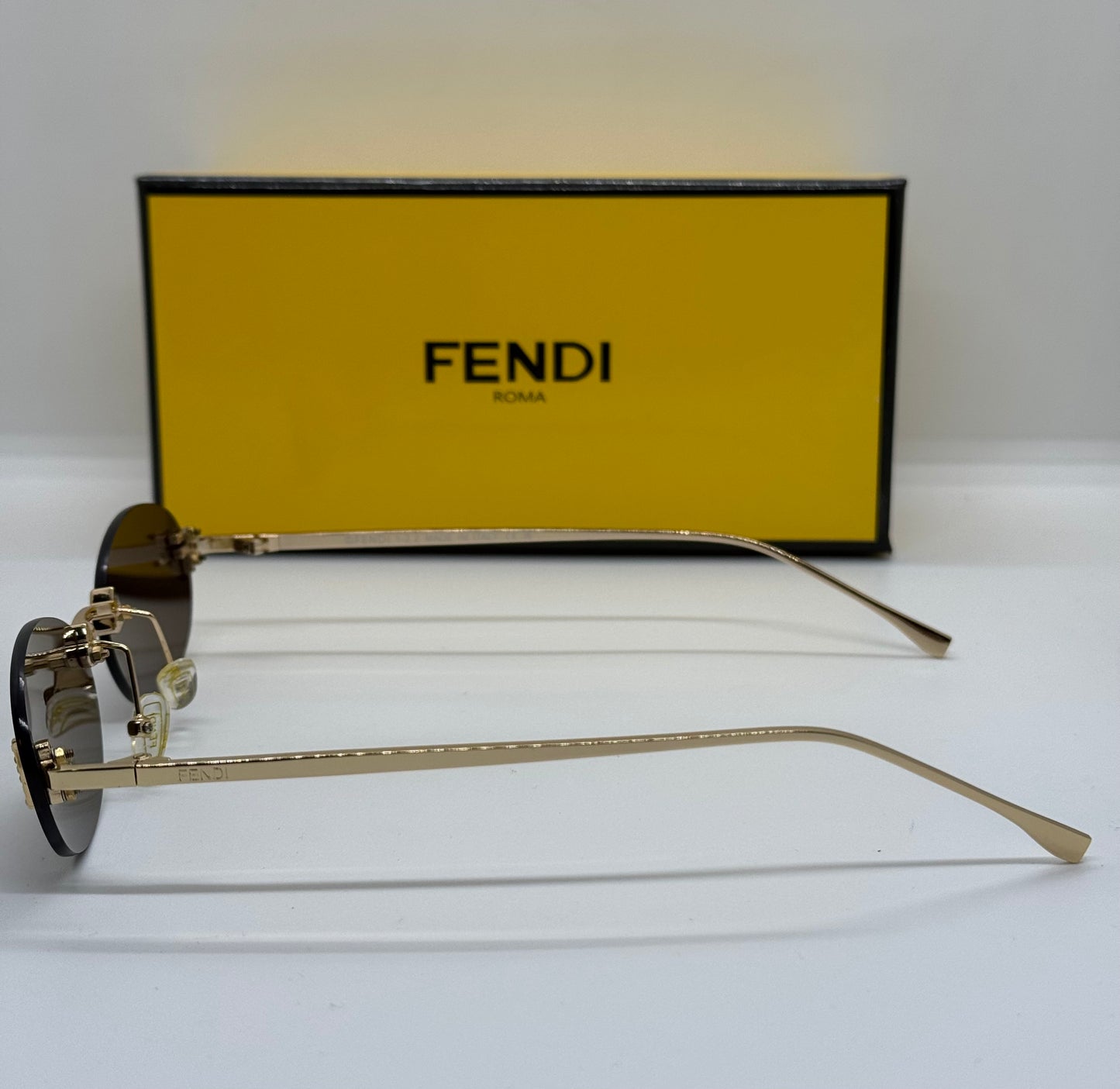 Fendi First Crystal Rimless Brown