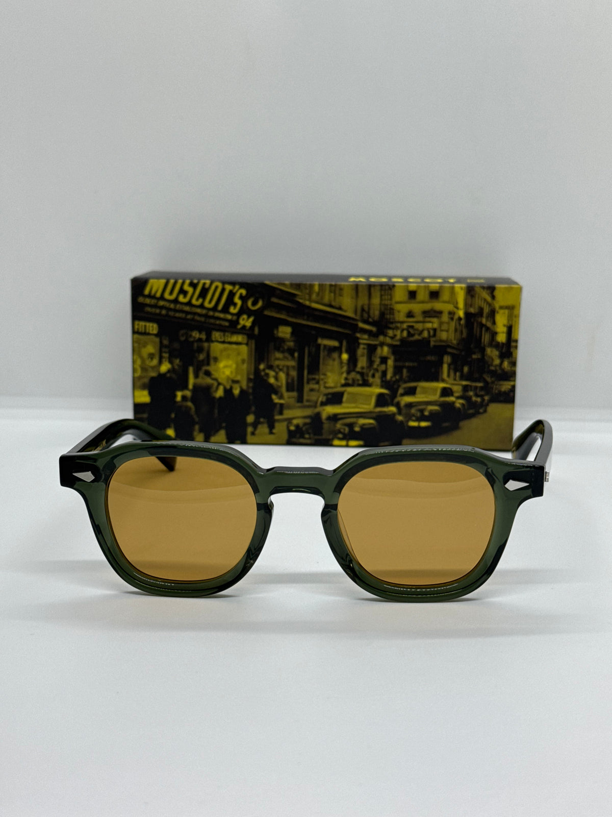 Moscot Dolt Dark Green Amber