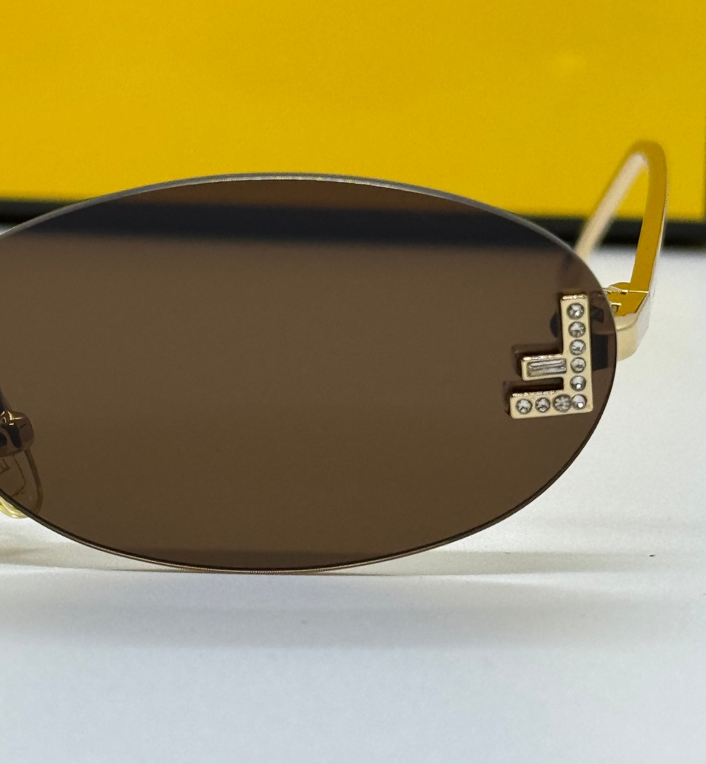 Fendi First Crystal Rimless Brown