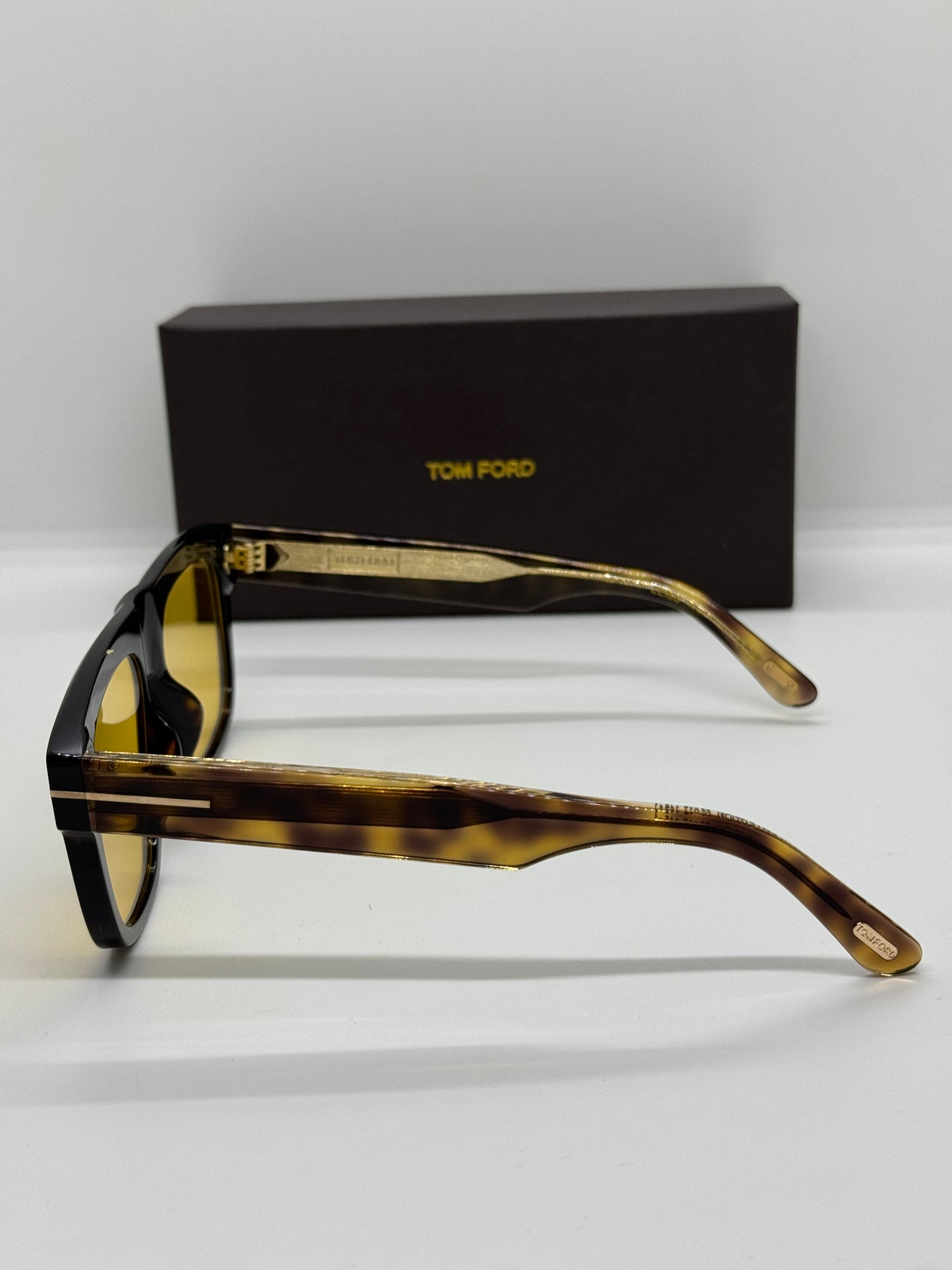 Tom Ford Icon Square TF1201 Yellow Havana Zeiss Lenses