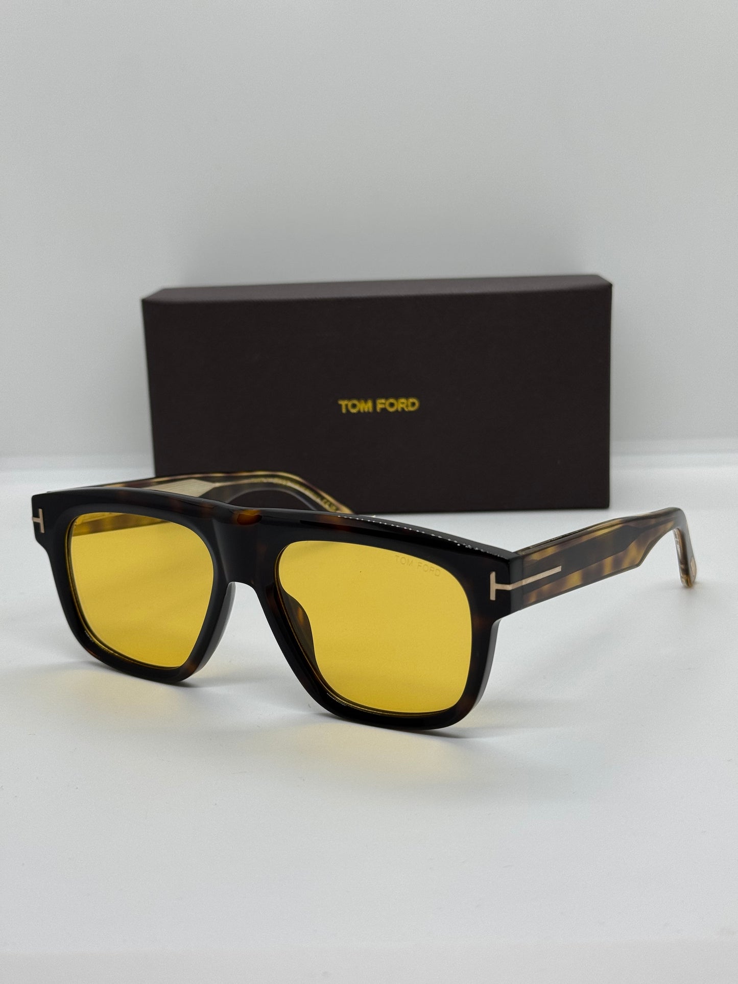 Tom Ford Icon Square TF1201 Yellow Havana Zeiss Lenses