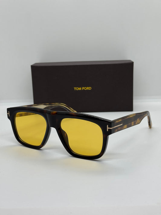 Tom Ford Icon Square TF1201 Yellow Havana Zeiss Lenses