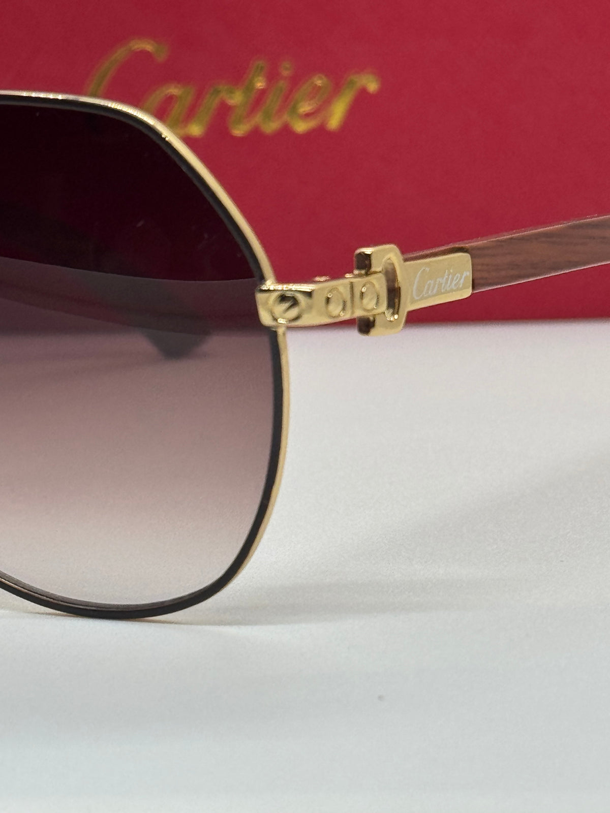 Cartier Premiere CT000585 Brown wood Aviator