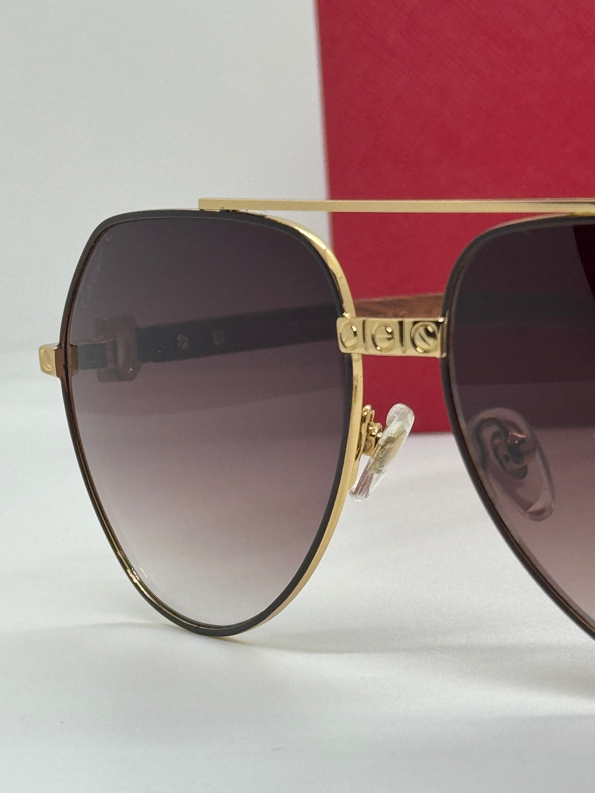 Cartier Premiere CT000585 Brown wood Aviator