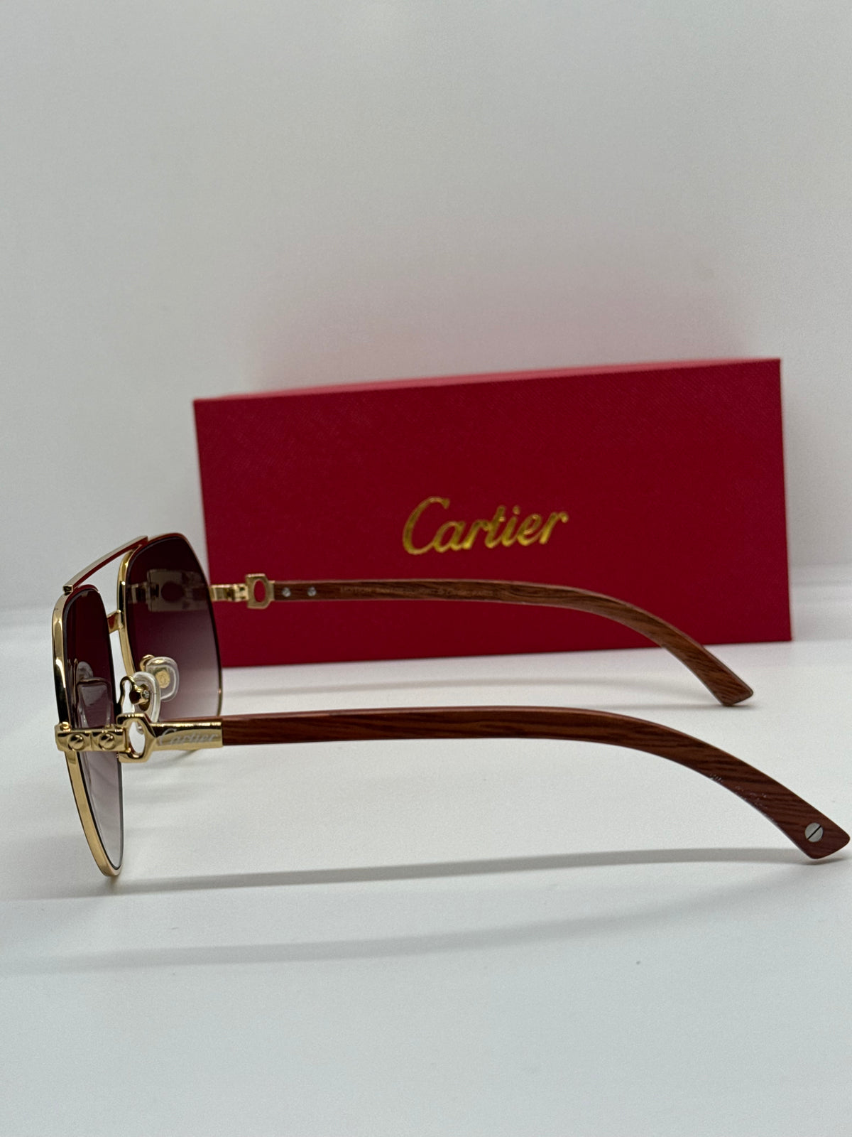 Cartier Premiere CT000585 Brown wood Aviator