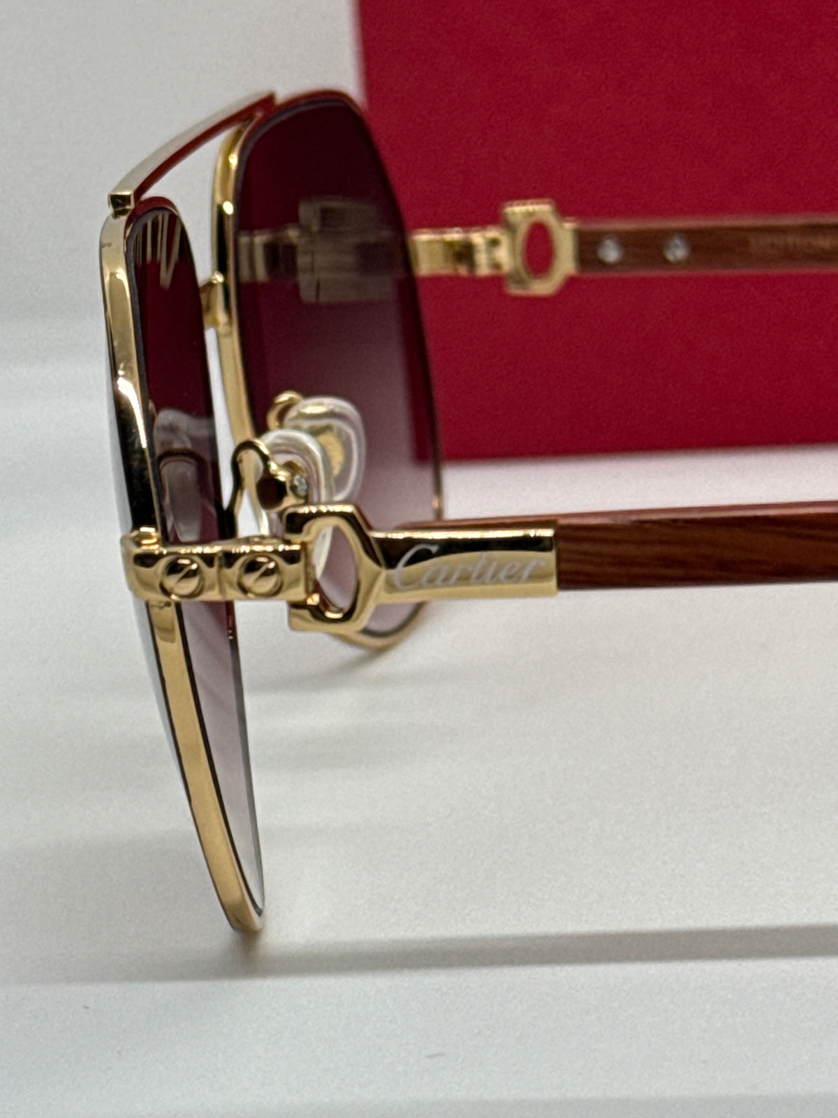 Cartier Premiere CT000585 Brown wood Aviator